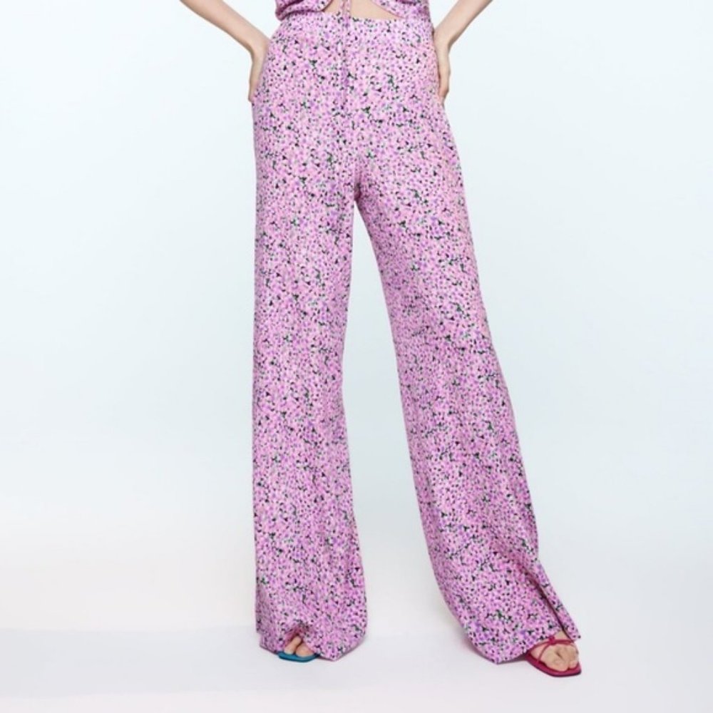 Zara Floral Wide Leg Pant